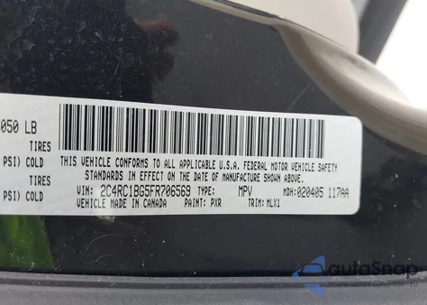 2015 Chrysler Town & Country Touring from USA, damaged, VIN 2C4RC1BG5FR706569